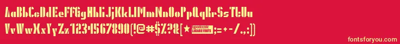 Presgrg Font – Yellow Fonts on Red Background