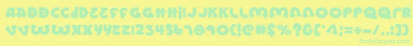 LionelAcademy Font – Green Fonts on Yellow Background