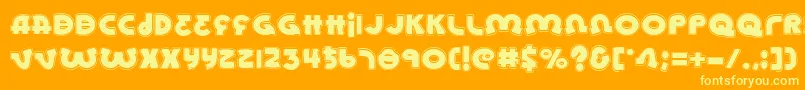 LionelAcademy Font – Yellow Fonts on Orange Background