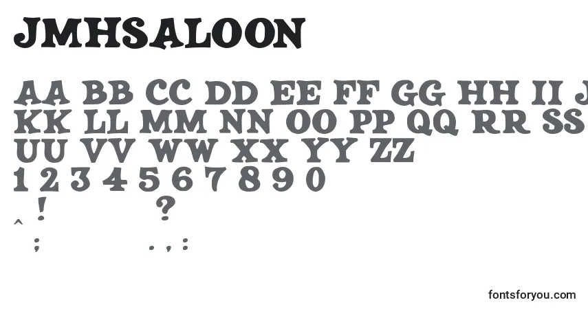 Schriftart JmhSaloon (36190) – Alphabet, Zahlen, spezielle Symbole
