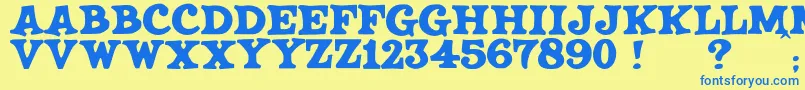 JmhSaloon Font – Blue Fonts on Yellow Background