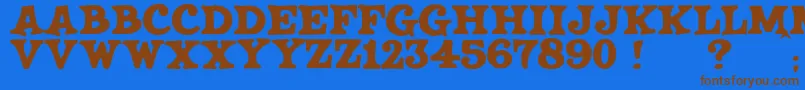 JmhSaloon Font – Brown Fonts on Blue Background