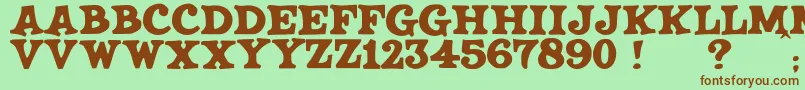 JmhSaloon Font – Brown Fonts on Green Background