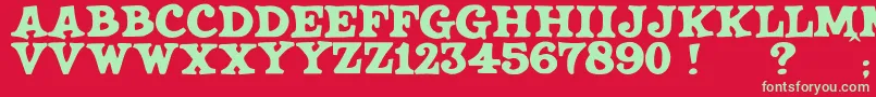 JmhSaloon Font – Green Fonts on Red Background