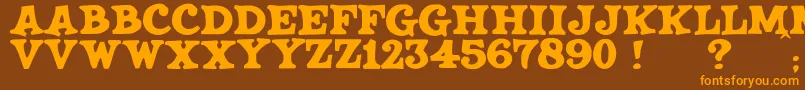 JmhSaloon-Schriftart – Orangefarbene Schriften auf braunem Hintergrund