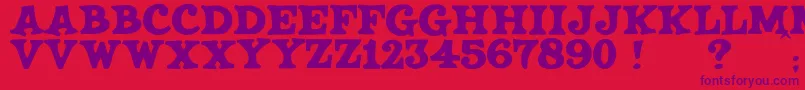 JmhSaloon Font – Purple Fonts on Red Background