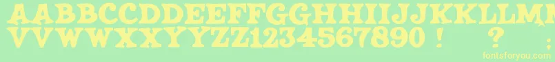 JmhSaloon Font – Yellow Fonts on Green Background