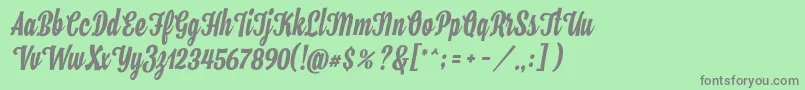 Hamster Font – Gray Fonts on Green Background