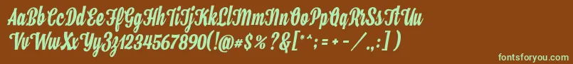 Hamster Font – Green Fonts on Brown Background