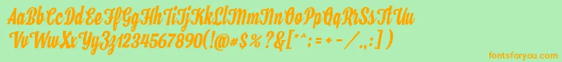 Hamster Font – Orange Fonts on Green Background