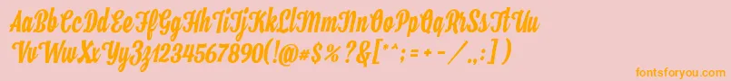 Hamster Font – Orange Fonts on Pink Background