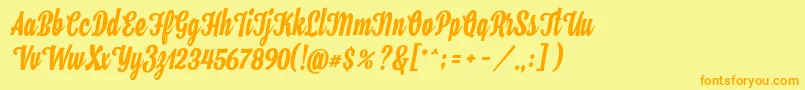 Hamster Font – Orange Fonts on Yellow Background