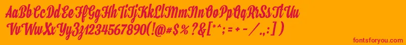 Hamster Font – Red Fonts on Orange Background