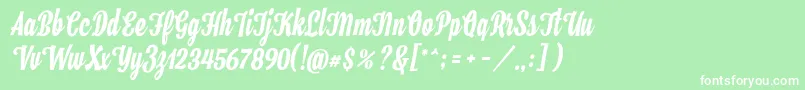 Hamster Font – White Fonts on Green Background