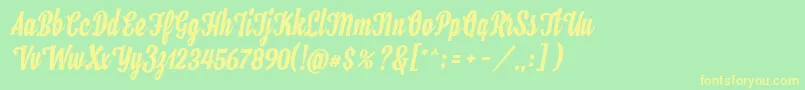 Hamster Font – Yellow Fonts on Green Background