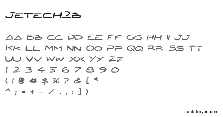 A fonte Jetech2b – alfabeto, números, caracteres especiais
