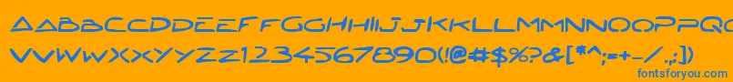 Jetech2b Font – Blue Fonts on Orange Background