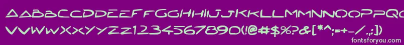 Jetech2b Font – Green Fonts on Purple Background