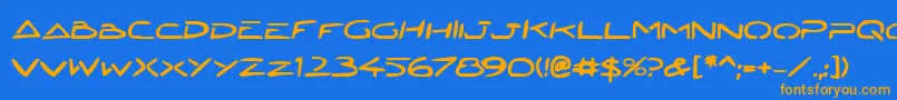 Jetech2b Font – Orange Fonts on Blue Background