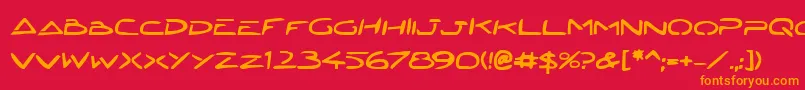 フォントJetech2b – 赤い背景にオレンジの文字