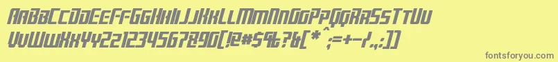 BrainstormItalic Font – Gray Fonts on Yellow Background