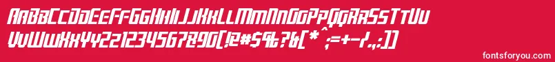 Шрифт BrainstormItalic – белые шрифты на красном фоне