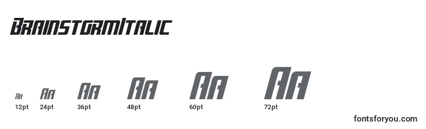 BrainstormItalic Font Sizes