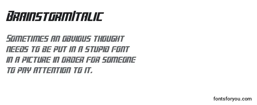 BrainstormItalic Font