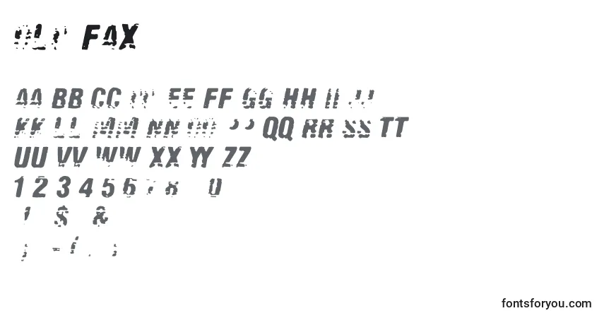 Old Fax Font – alphabet, numbers, special characters