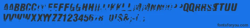 Old Fax-Schriftart – Schwarze Schriften auf blauem Hintergrund