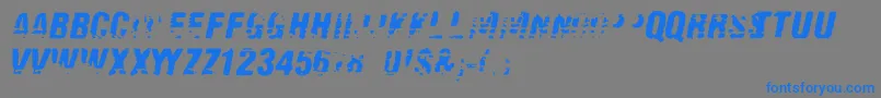 フォントOld Fax – 灰色の背景に青い文字