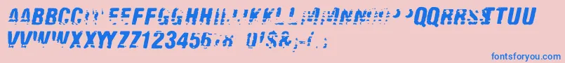 Old Fax Font – Blue Fonts on Pink Background