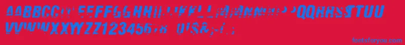 フォントOld Fax – 赤い背景に青い文字