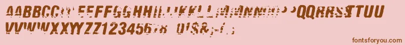 Old Fax Font – Brown Fonts on Pink Background