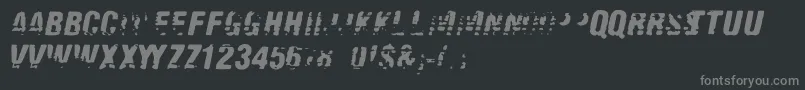 フォントOld Fax – 黒い背景に灰色の文字