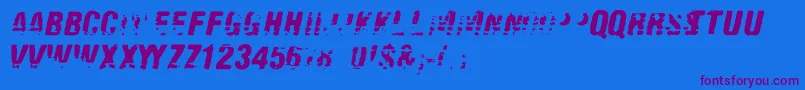 Old Fax Font – Purple Fonts on Blue Background