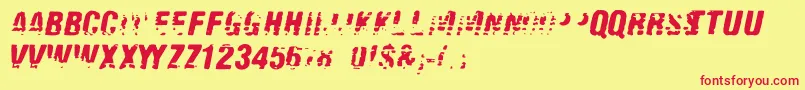 Old Fax Font – Red Fonts on Yellow Background