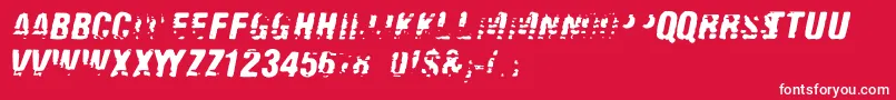 フォントOld Fax – 赤い背景に白い文字