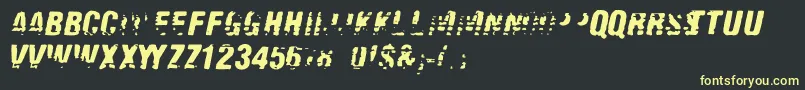 フォントOld Fax – 黒い背景に黄色の文字