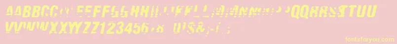 Old Fax Font – Yellow Fonts on Pink Background