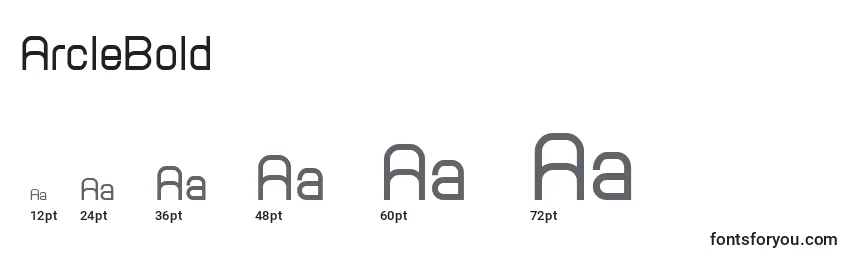 ArcleBold Font Sizes