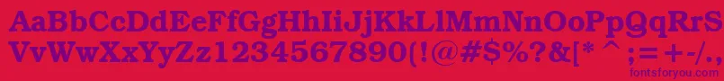 Czcionka BookmanItcDemiBt – fioletowe czcionki na czerwonym tle