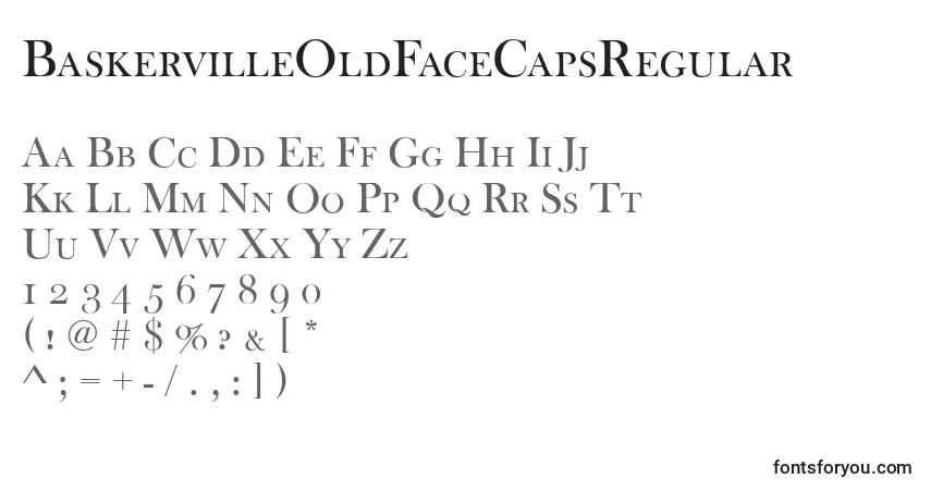 Шрифт BaskervilleOldFaceCapsRegular – алфавит, цифры, специальные символы