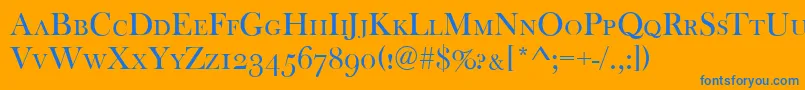 BaskervilleOldFaceCapsRegular Font – Blue Fonts on Orange Background