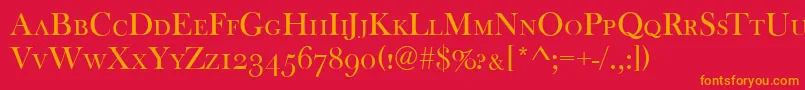 BaskervilleOldFaceCapsRegular Font – Orange Fonts on Red Background