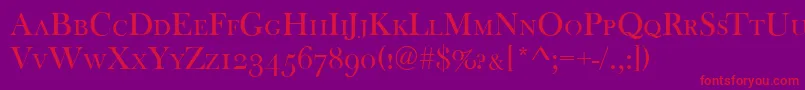 BaskervilleOldFaceCapsRegular-Schriftart – Rote Schriften auf violettem Hintergrund