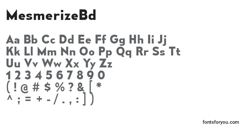 MesmerizeBdフォント–アルファベット、数字、特殊文字