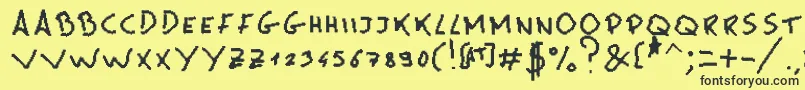MsPain-fontti – mustat fontit keltaisella taustalla