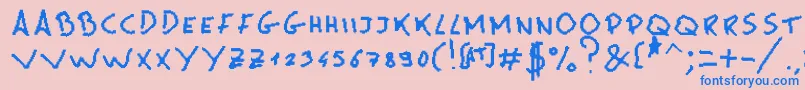 MsPain-fontti – siniset fontit vaaleanpunaisella taustalla