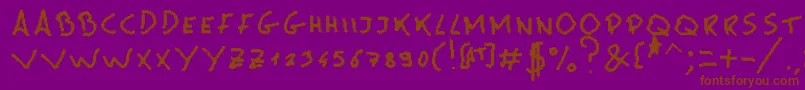 Шрифт MsPain – коричневые шрифты на фиолетовом фоне